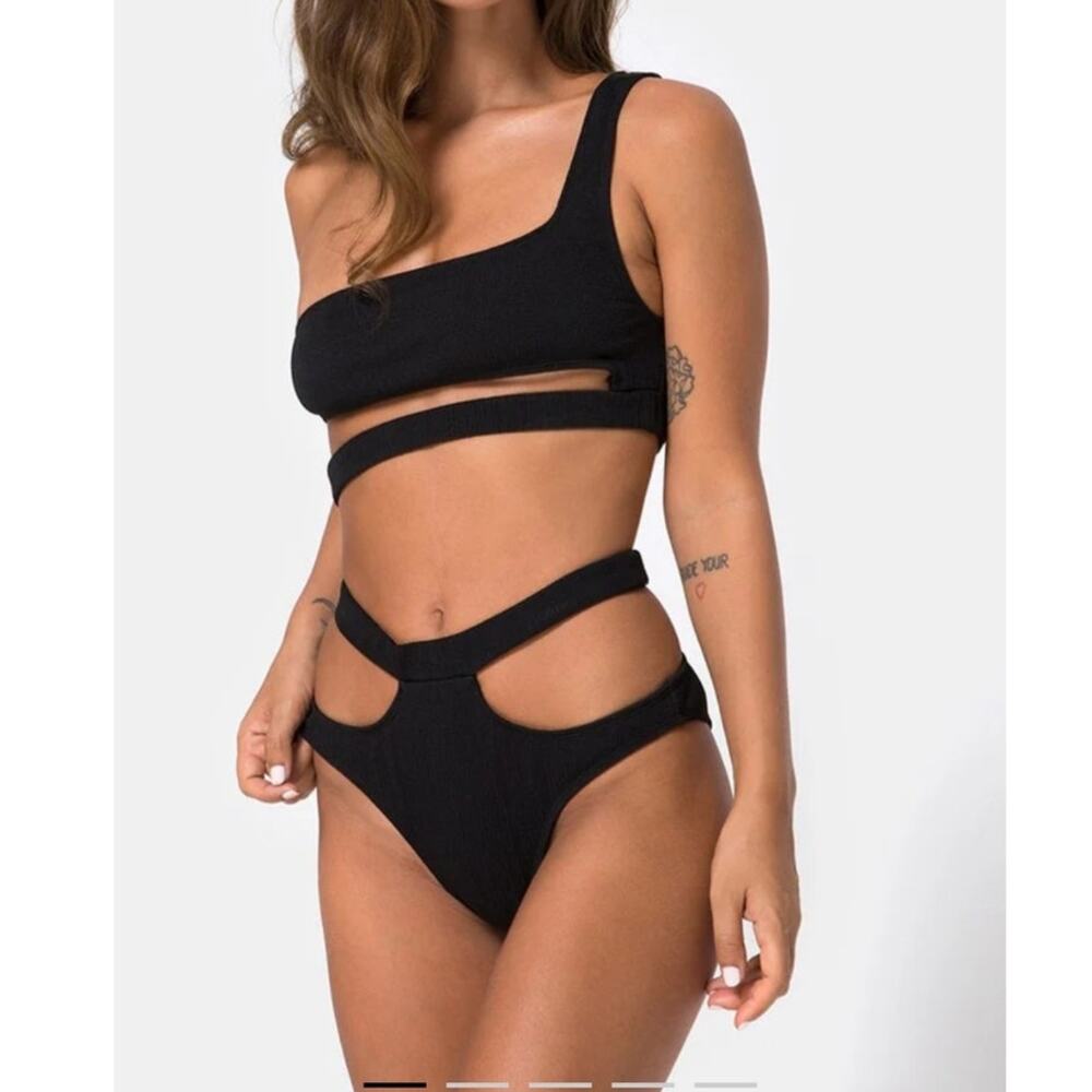 Motel Rocks Drelins Bikini Bottom Size Small Black